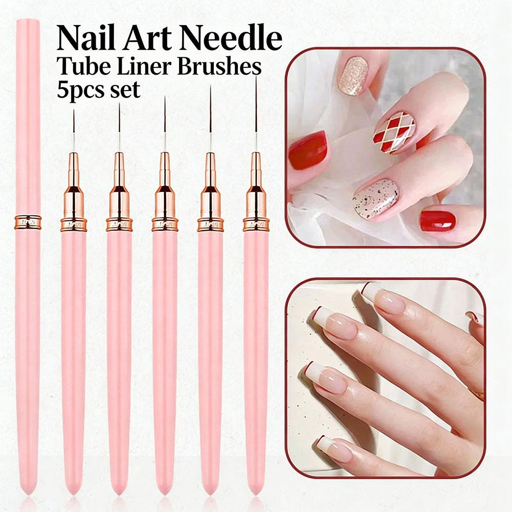 5PCS Nail Art Liner Brush Set  - Brush Bristle Set 评论和价格