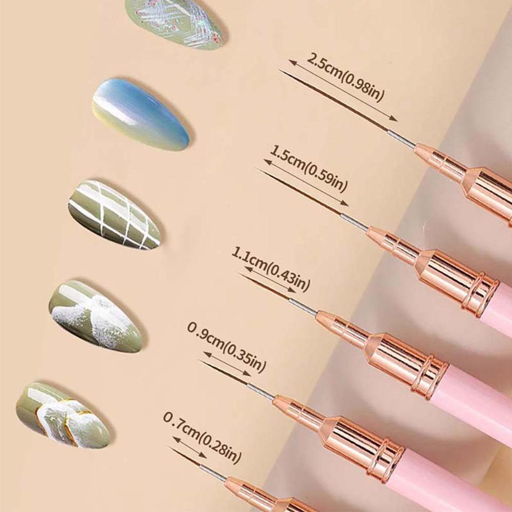 5PCS Nail Art Liner Brush Set  - Brush Bristle Set 评论和价格