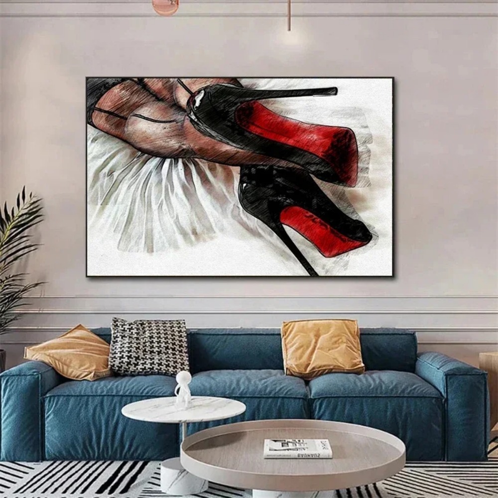 Modern Women Black High Heels  - Waterproof Spray Shoe 评论和价格