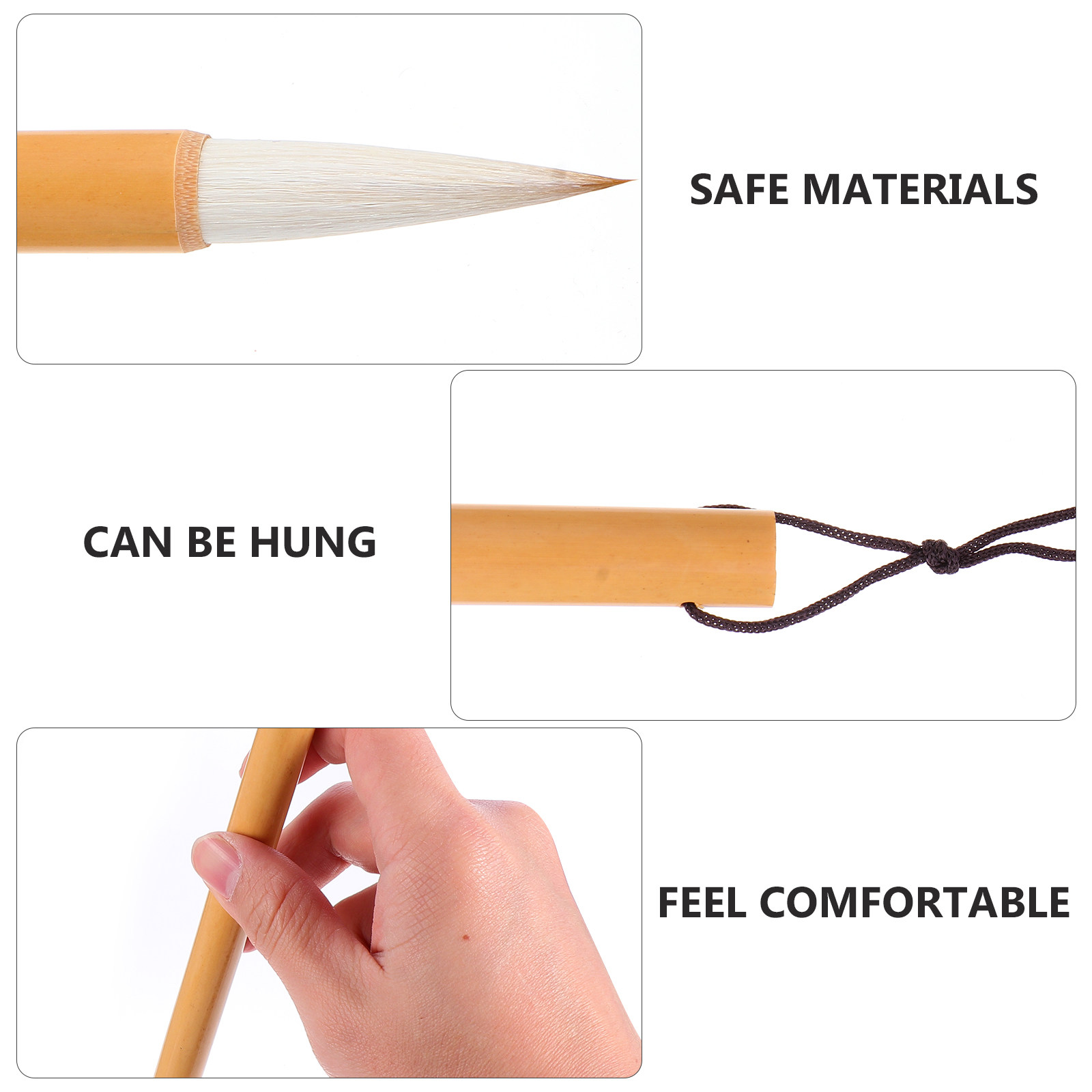 3Pcs Chinese Calligraphy Brush - Brush Bristle Set 评论和价格